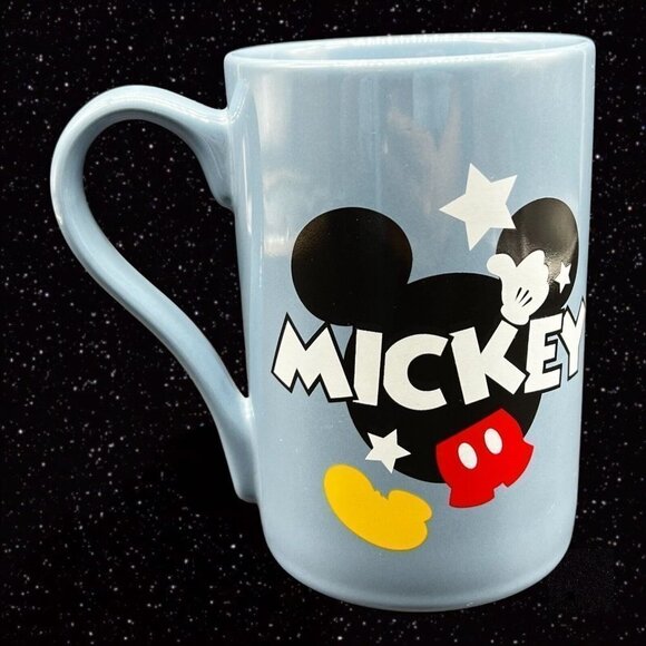 Disney Mickey Mouse Blue Ceramic Coffee Tea Mug Disney Store 5”T 3.25”W - Picture 1 of 10